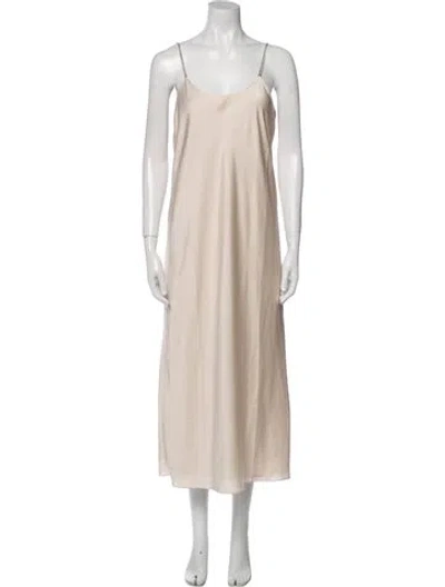 Pre-owned Ba&sh Square Neckline Long Dress In Neutral