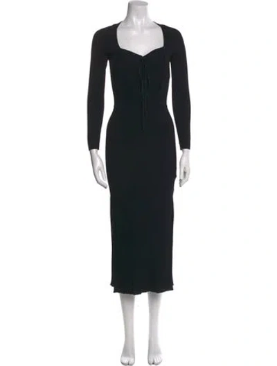 Pre-owned Ba&sh Square Neckline Long Dress W/ Tags In Black