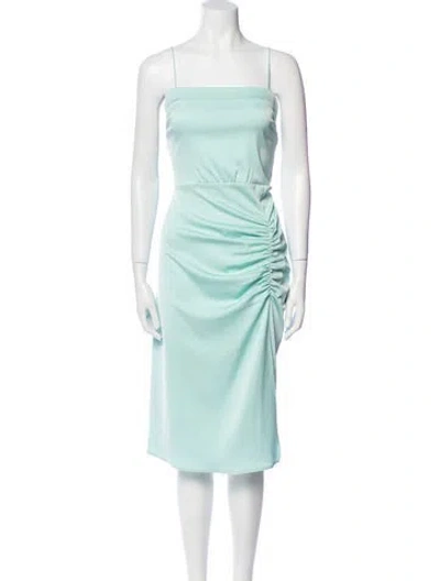 Pre-owned Ba&sh Square Neckline Midi Length Dress In Blue