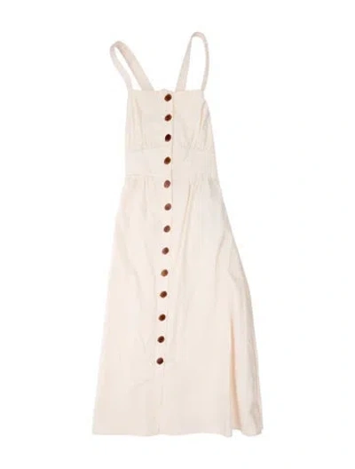 Pre-owned Ba&sh Square Neckline Midi Length Dress In Neutrals