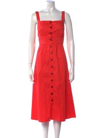 Pre-owned Ba&sh Square Neckline Midi Length Dress In Pink