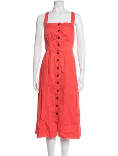 Pre-owned Ba&sh Square Neckline Midi Length Dress In Pink