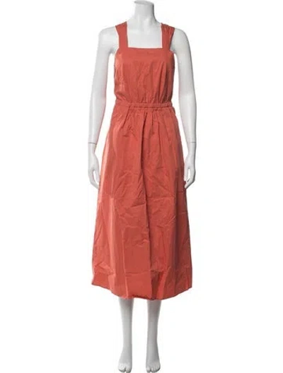 Pre-owned Ba&sh Square Neckline Midi Length Dress In Pink