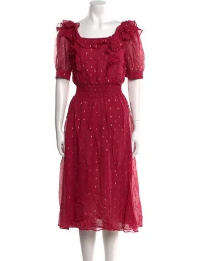 Pre-owned Ba&sh Square Neckline Midi Length Dress W/ Tags