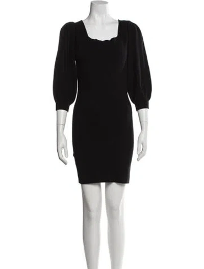 Pre-owned Ba&sh Square Neckline Mini Dress In Black