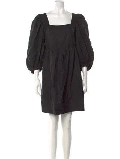 Pre-owned Ba&sh Square Neckline Mini Dress In Black