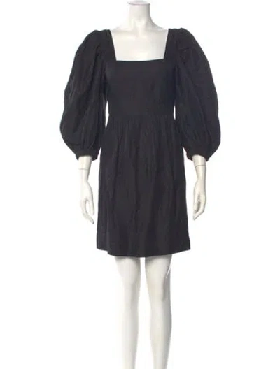 Pre-owned Ba&sh Square Neckline Mini Dress In Black