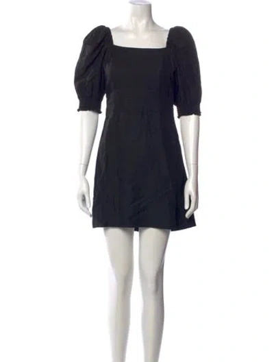 Pre-owned Ba&sh Square Neckline Mini Dress In Black