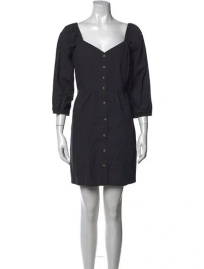 Pre-owned Ba&sh Square Neckline Mini Dress In Black