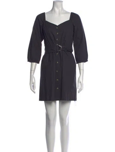 Pre-owned Ba&sh Square Neckline Mini Dress In Black