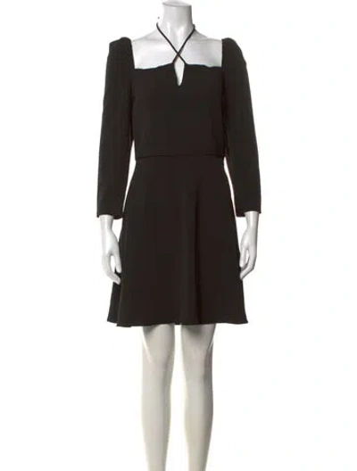 Pre-owned Ba&sh Square Neckline Mini Dress In Black