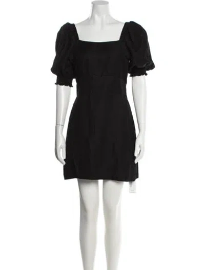 Pre-owned Ba&sh Square Neckline Mini Dress In Black