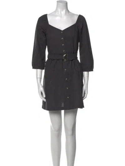 Pre-owned Ba&sh Square Neckline Mini Dress In Gray