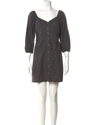 Pre-owned Ba&sh Square Neckline Mini Dress In Gray