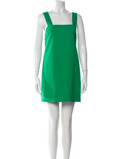 Pre-owned Ba&sh Square Neckline Mini Dress In Green
