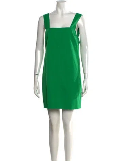 Pre-owned Ba&sh Square Neckline Mini Dress In Green