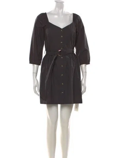 Pre-owned Ba&sh Square Neckline Mini Dress In Grey
