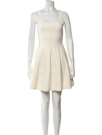 Pre-owned Ba&sh Square Neckline Mini Dress In Neutrals