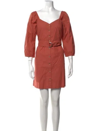 Pre-owned Ba&sh Square Neckline Mini Dress In Orange