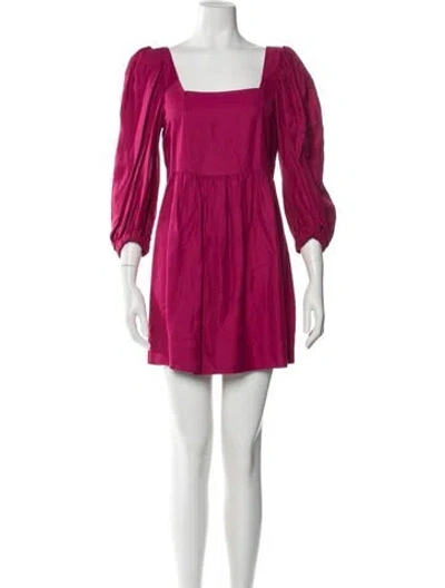 Pre-owned Ba&sh Square Neckline Mini Dress In Purple