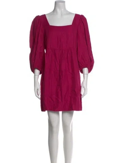 Pre-owned Ba&sh Square Neckline Mini Dress In Purple