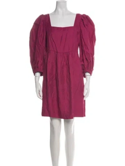 Pre-owned Ba&sh Square Neckline Mini Dress W/ Tags In Red