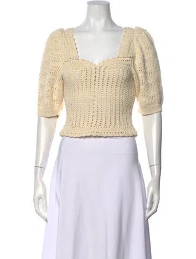 Pre-owned Ba&sh Square Neckline Sweater In Neutrals