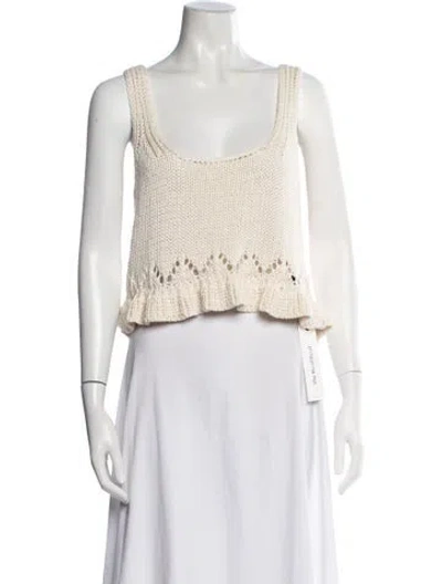 Pre-owned Ba&sh Square Neckline Sweater In White