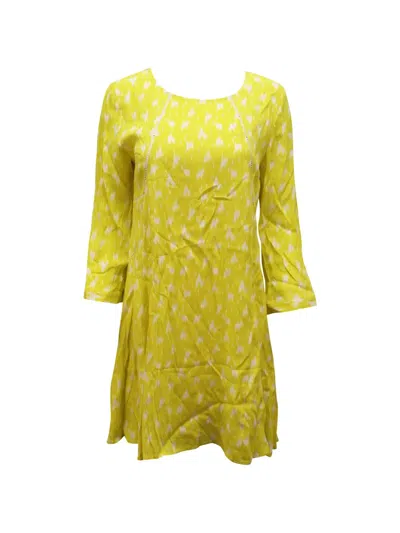 Pre-owned Ba&sh Stacy-print A-line Dress In Yellow
