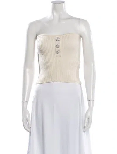 Pre-owned Ba&sh Strapless Crop Top In Neutrals