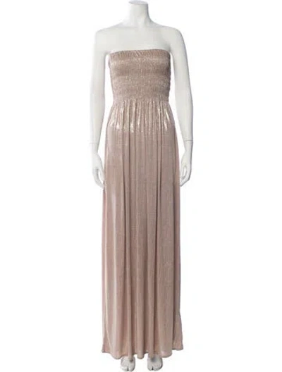Pre-owned Ba&sh Strapless Long Dress In Neutrals