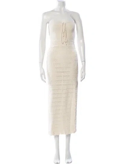 Pre-owned Ba&sh Strapless Midi Length Dress In Neutrals