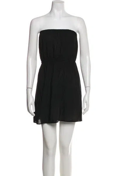 Pre-owned Ba&sh Strapless Mini Dress In Black