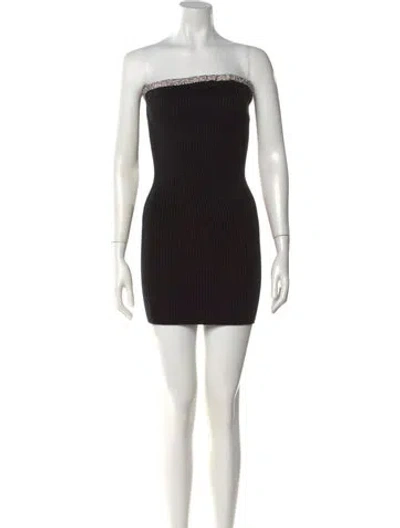 Pre-owned Ba&sh Strapless Mini Dress In Black