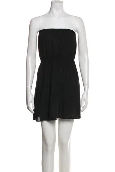 Pre-owned Ba&sh Strapless Mini Dress In Black