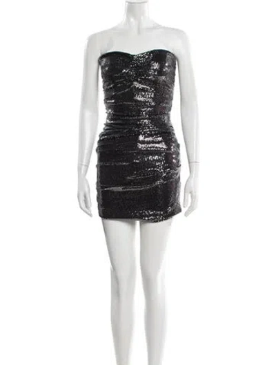Pre-owned Ba&sh Strapless Mini Dress In Multi