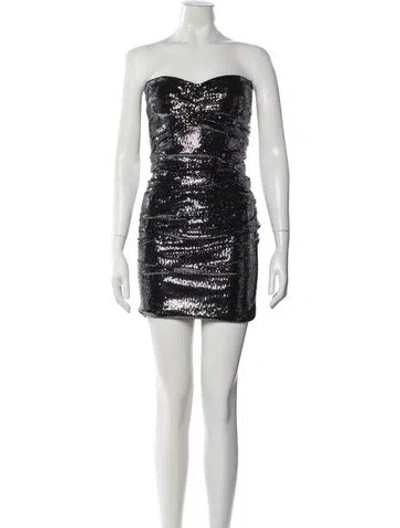 Pre-owned Ba&sh Strapless Mini Dress In Multi