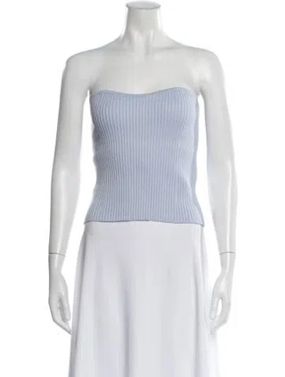 Pre-owned Ba&sh Strapless Top In Blue