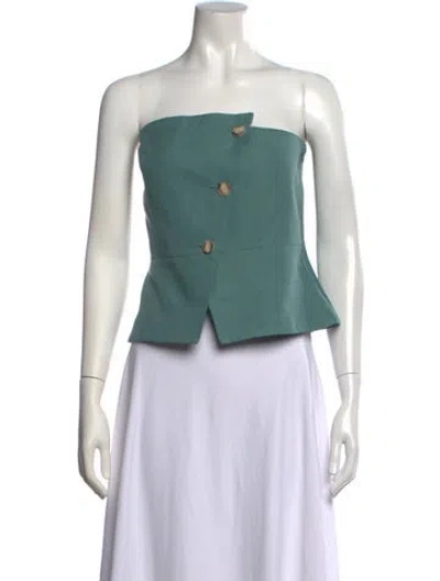 Pre-owned Ba&sh Strapless Top In Green