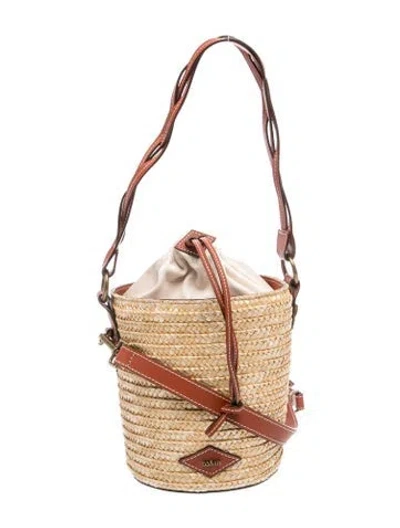 Pre-owned Ba&sh Straw Shoulder Bag In Neutral