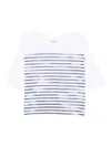 Ba&sh Stripe Print Boxy Top In White