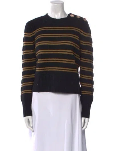Pre-owned Ba&sh Striped Crew Neck Sweater In Black