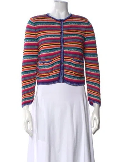Pre-owned Ba&sh Striped Crew Neck Sweater In Blue