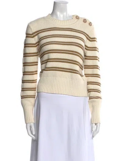 Pre-owned Ba&sh Striped Crew Neck Sweater In Neutral