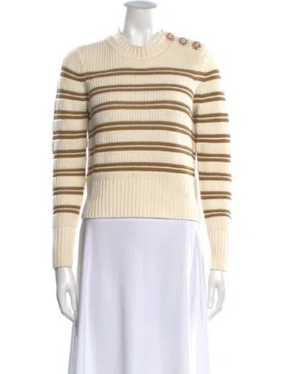 Pre-owned Ba&sh Striped Crew Neck Sweater In Neutral