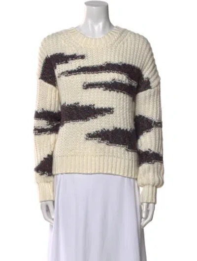 Pre-owned Ba&sh Striped Crew Neck Sweater In Neutral