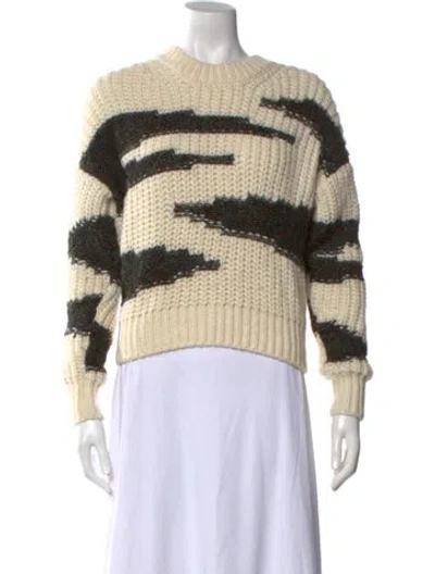 Pre-owned Ba&sh Striped Crew Neck Sweater In Neutral
