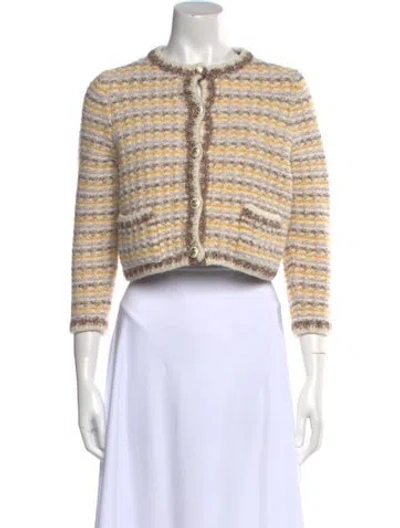 Pre-owned Ba&sh Striped Crew Neck Sweater In Neutral