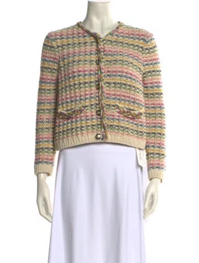 Pre-owned Ba&sh Striped Crew Neck Sweater In Neutral