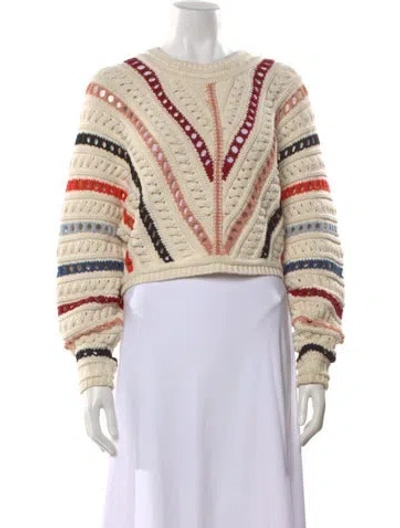 Pre-owned Ba&sh Striped Crew Neck Sweater In Neutral